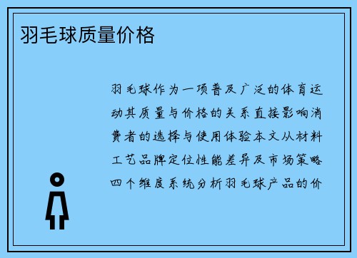 羽毛球质量价格